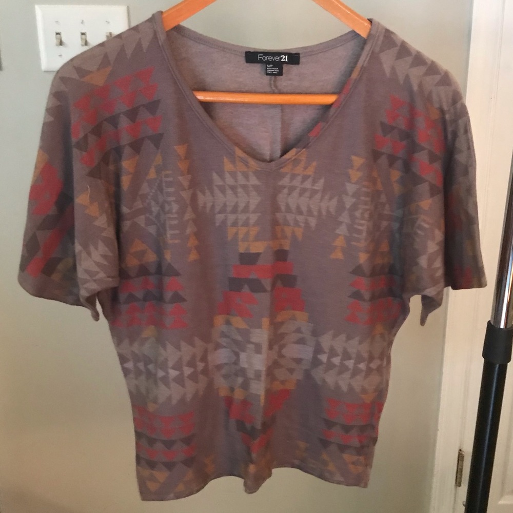 Forever 21 Aztec Short Sleeve